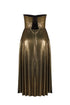 STRAPLESS SQUARE NECK MIDI DRESS